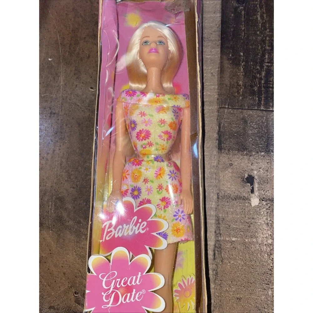 2002 Great Date Barbie Doll Blonde Floral Dress Mattel B2818 Vintage‎